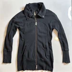 Free People Brown Zip Up Vintage Sweatshirt Jacket Medium Full Zip Ribbed M